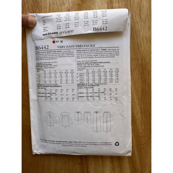 See and See Jacket Sizes XS - XXL, Shorts, Pants Women's Sewing Pattern - Picture 4 of 4